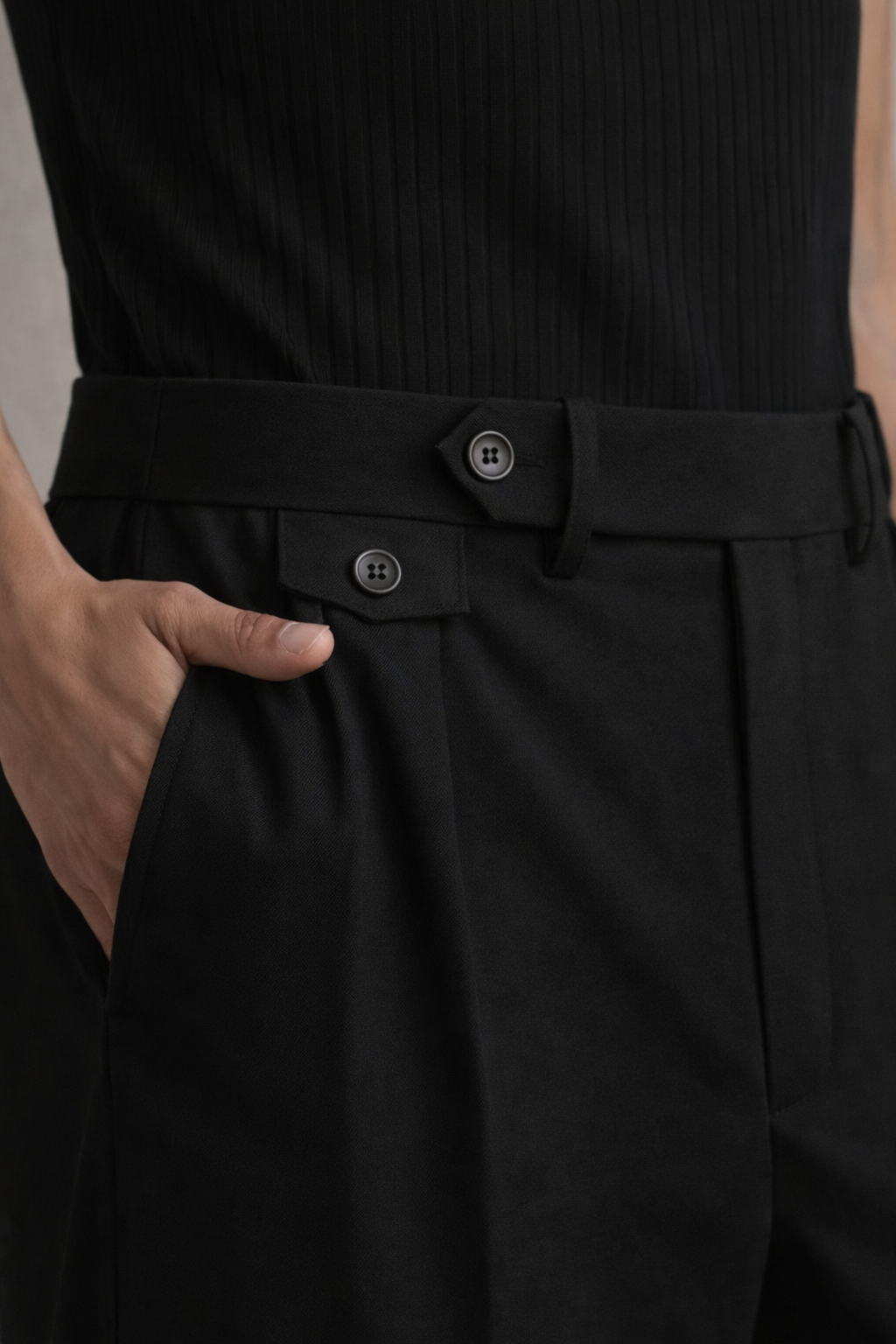 BLACK GURKHA PANTS