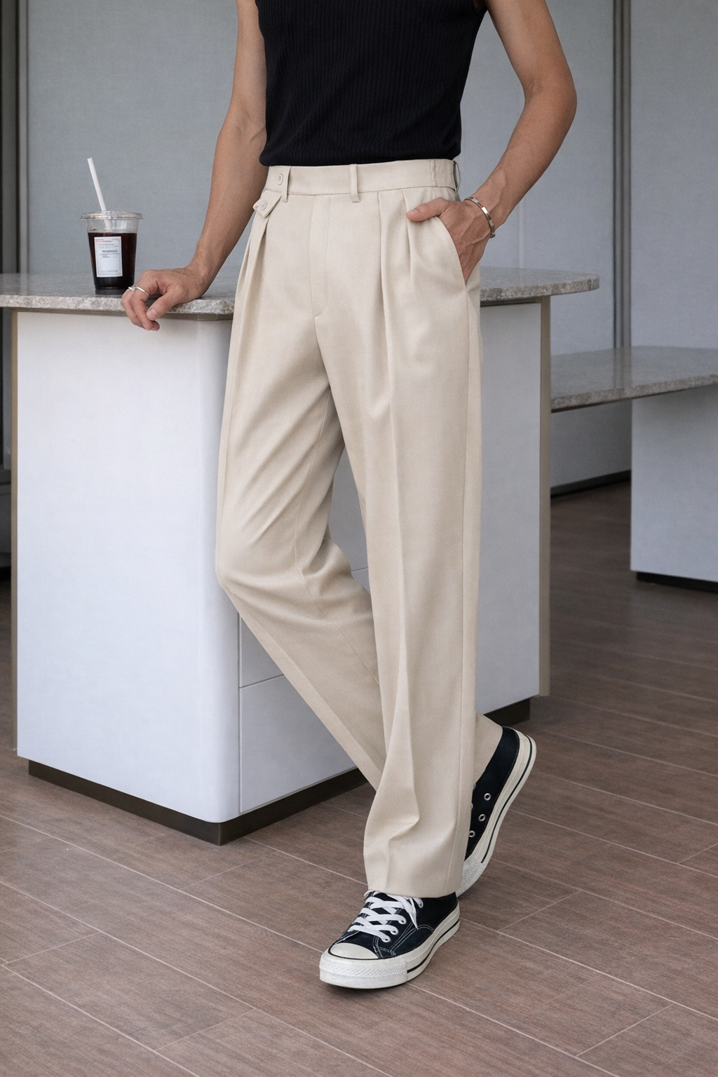 BEIGE GURKHA PANTS