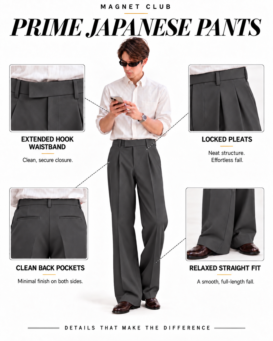 DARK GREY PRIME JAPANESE PANTS