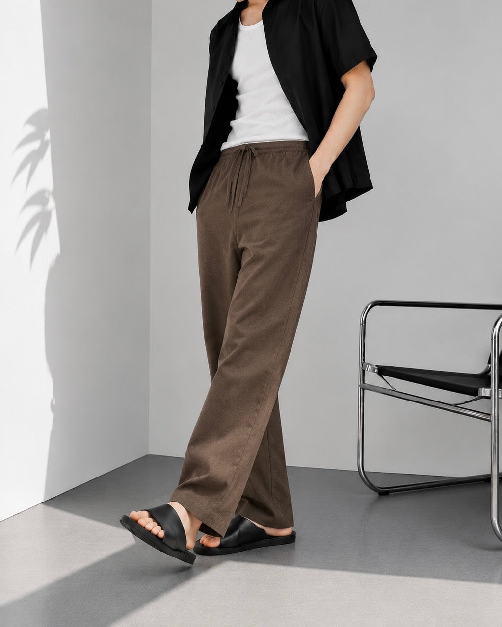 FRENCH BROWN LINEN PANTS
