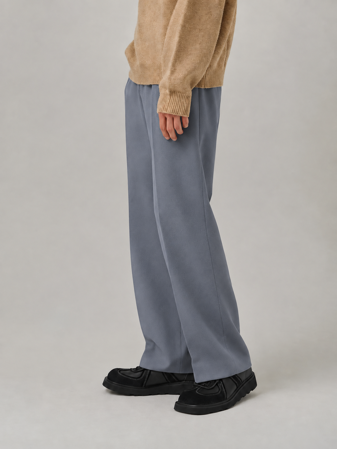 GREY FORMAL KOREAN PANTS