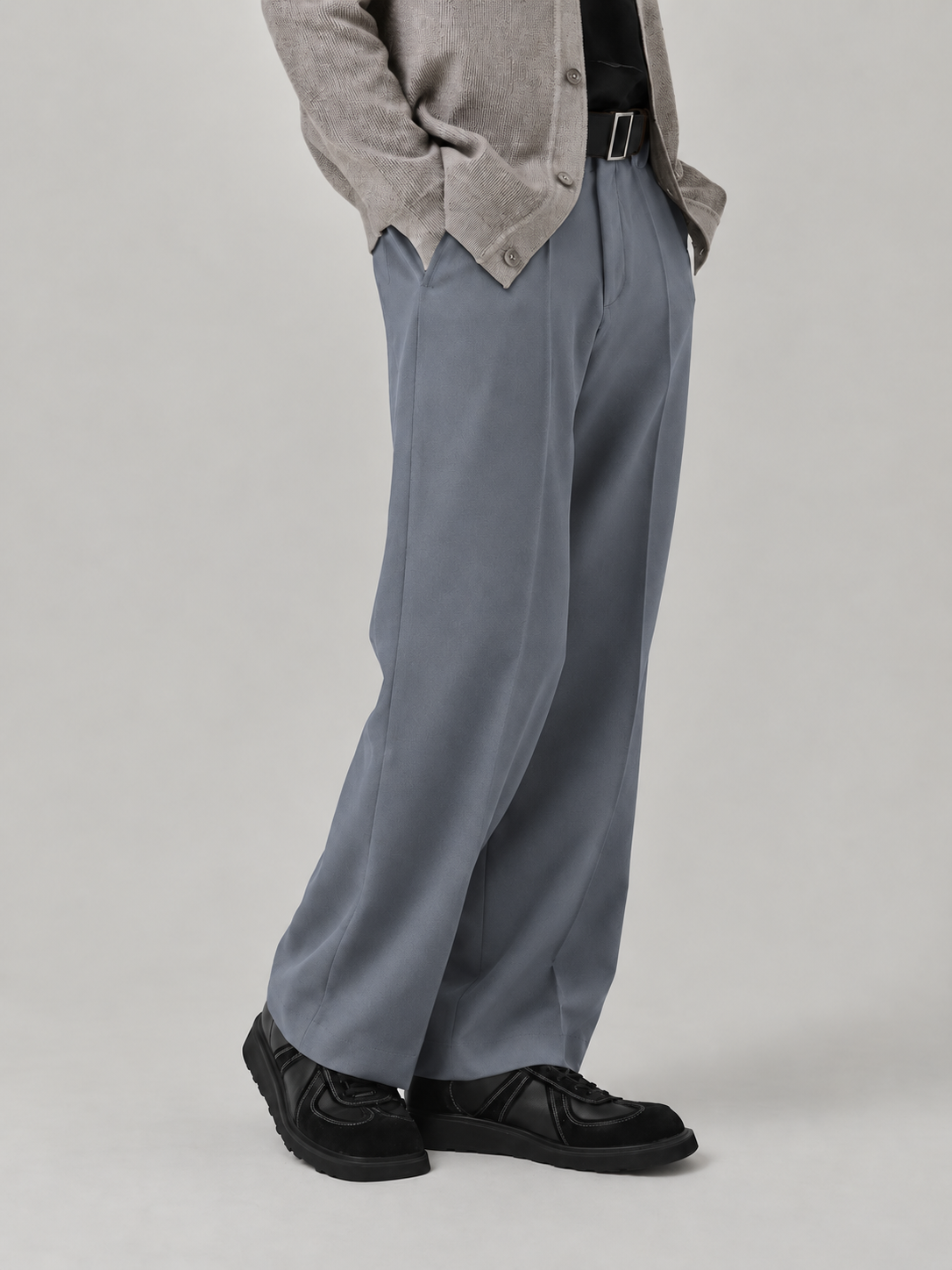 GREY FORMAL KOREAN PANTS