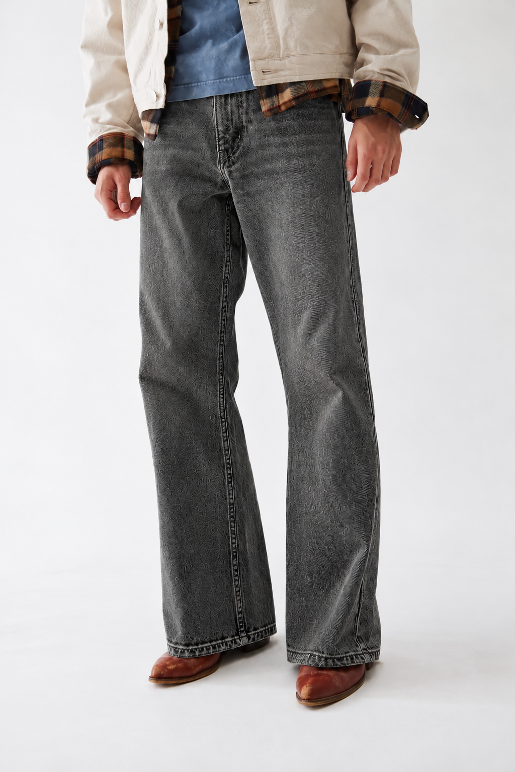 STONE GREY BOOTCUT DENIM