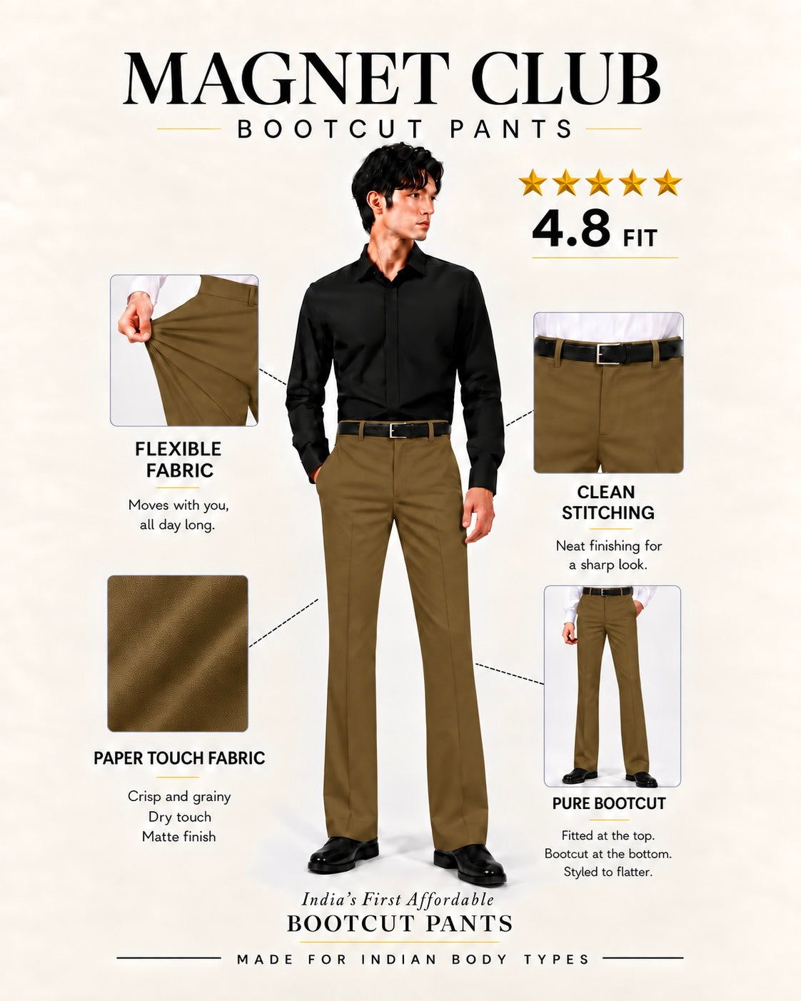 BROWN BOOTCUT PANTS