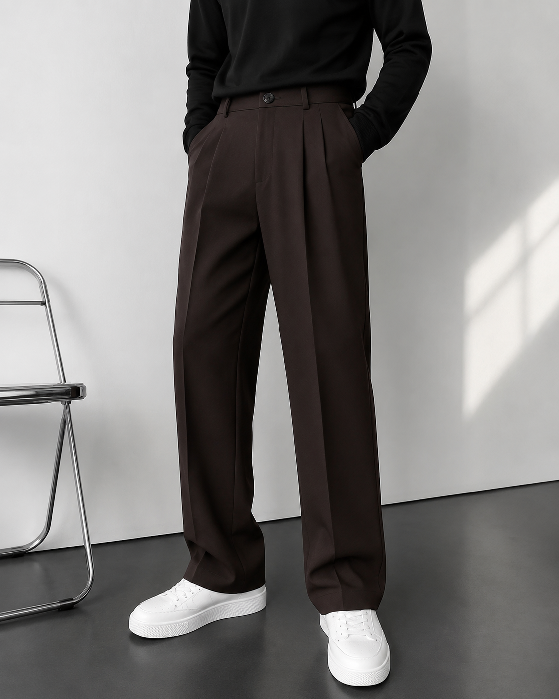 DARK BROWN KOREAN PANTS