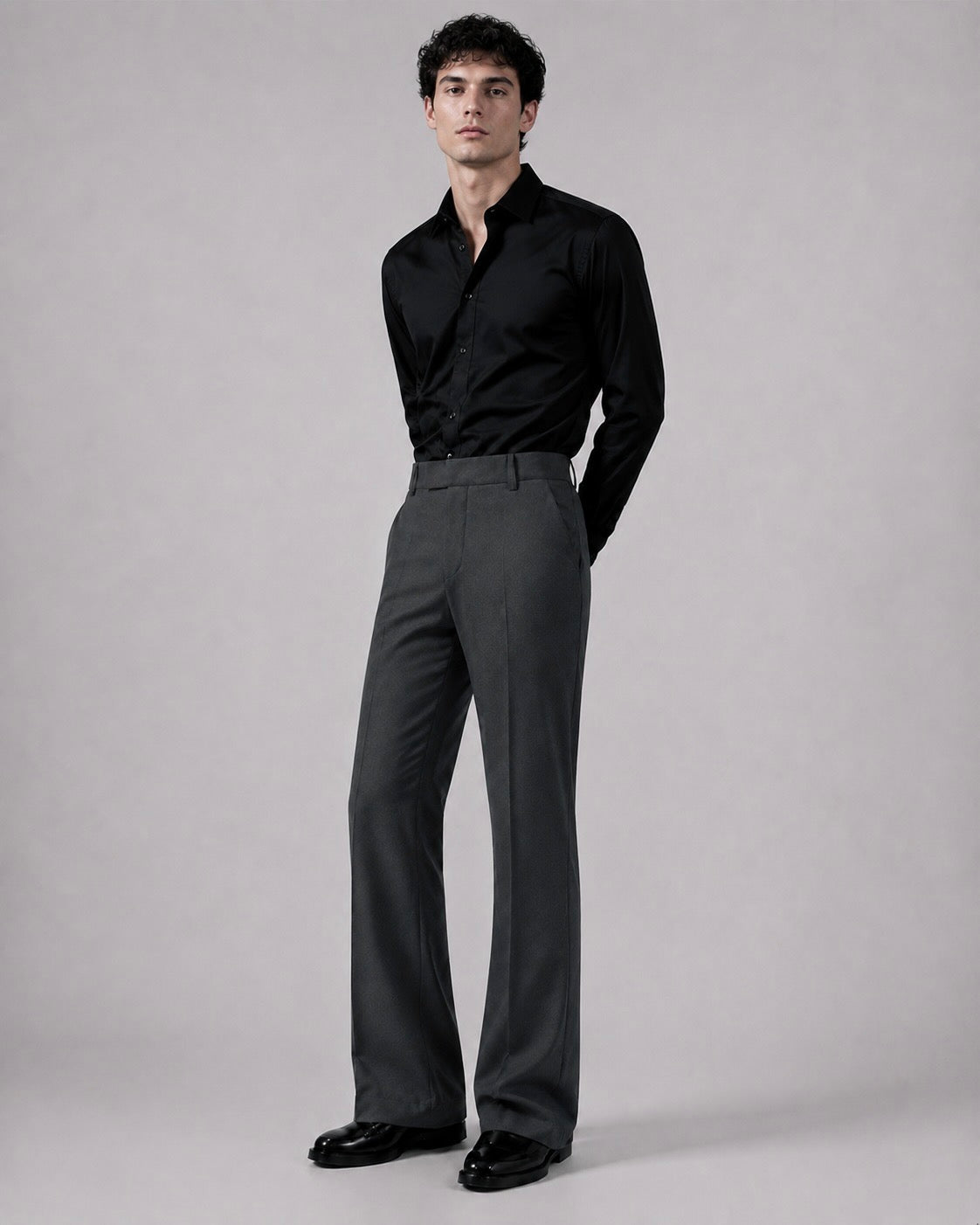 RELAXED DARK GREY BOOTCUT PANTS