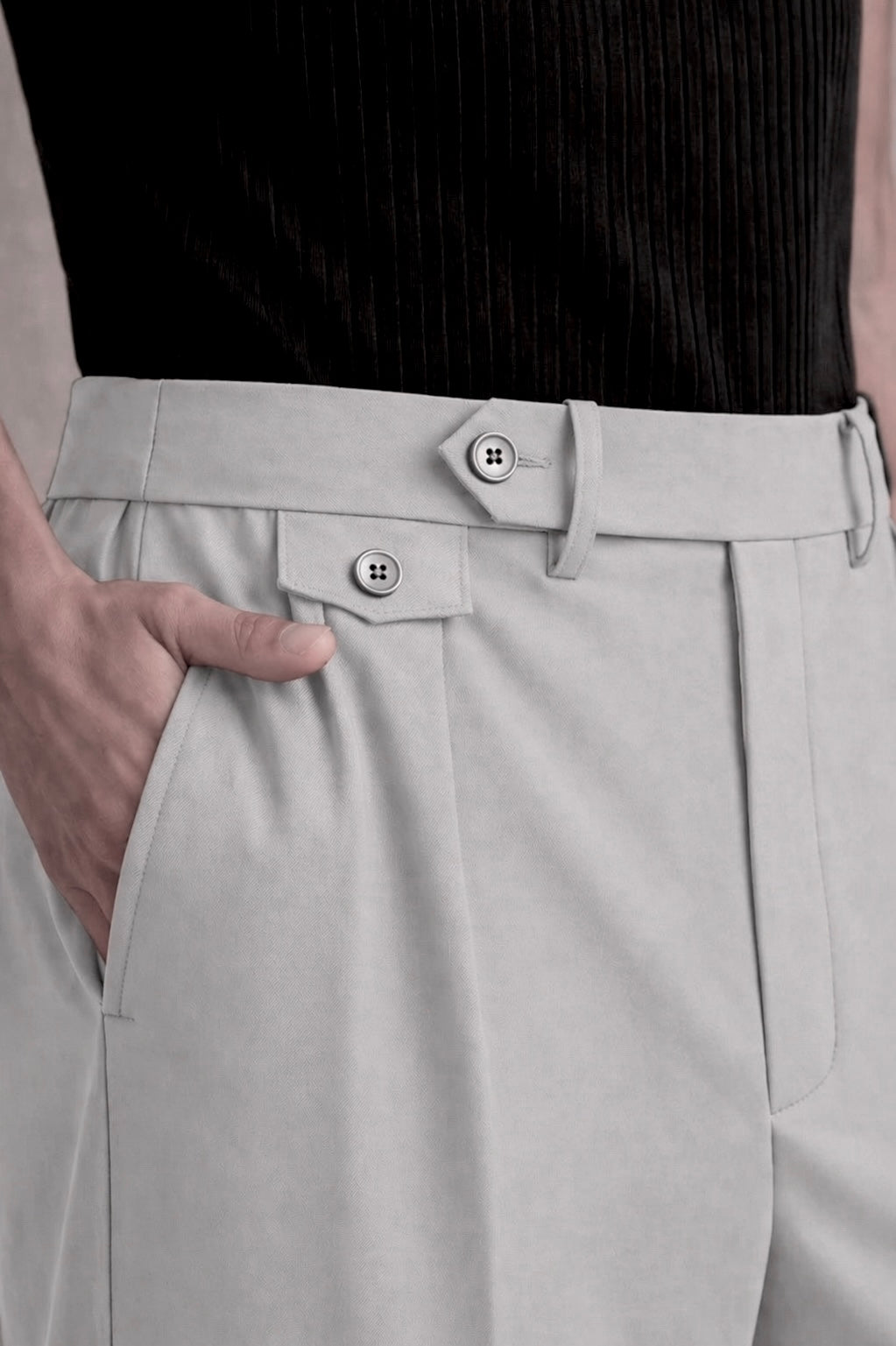 LIGHT GREY GURKHA PANTS