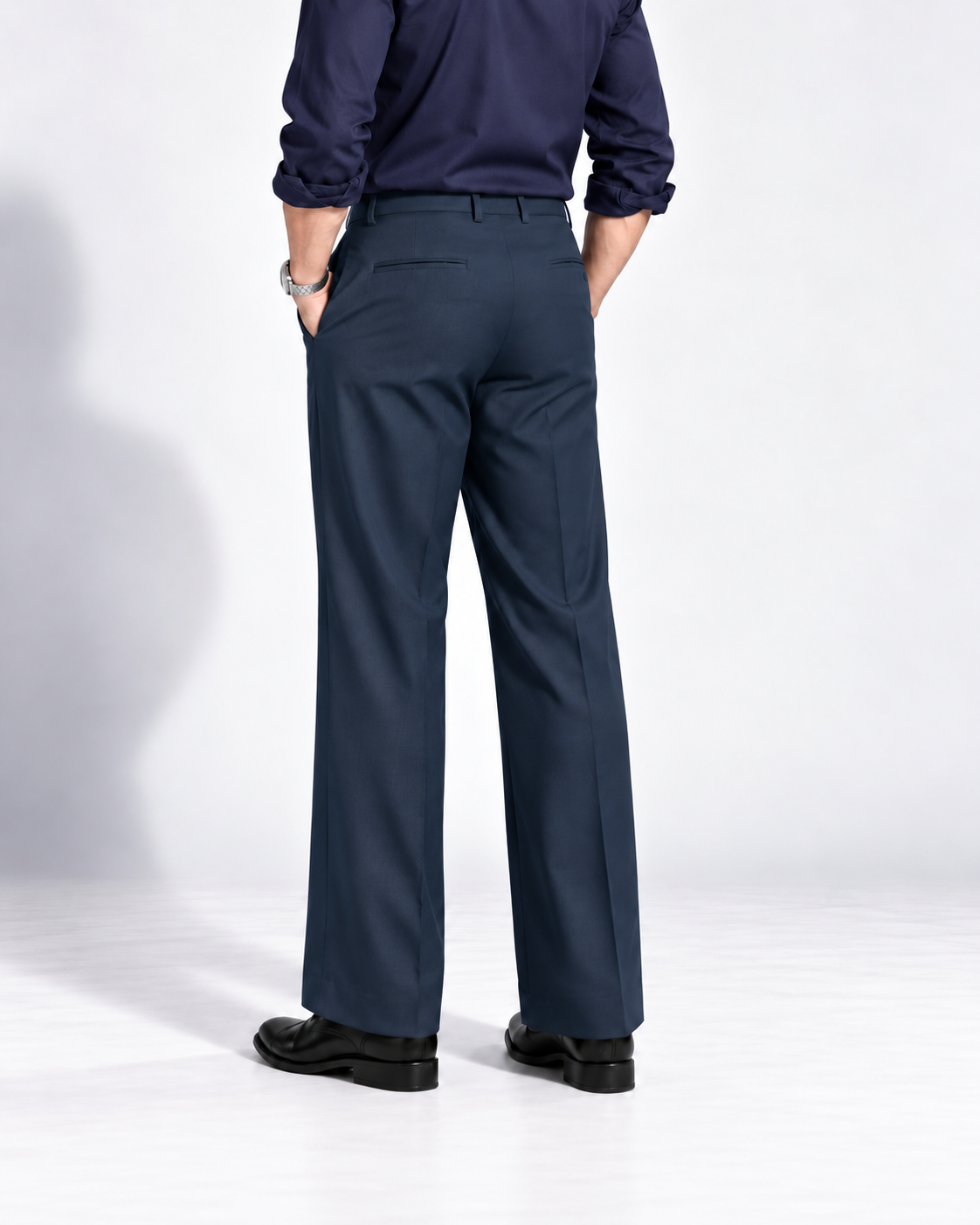 NAVY BLUE STRAIGHT UP PANTS