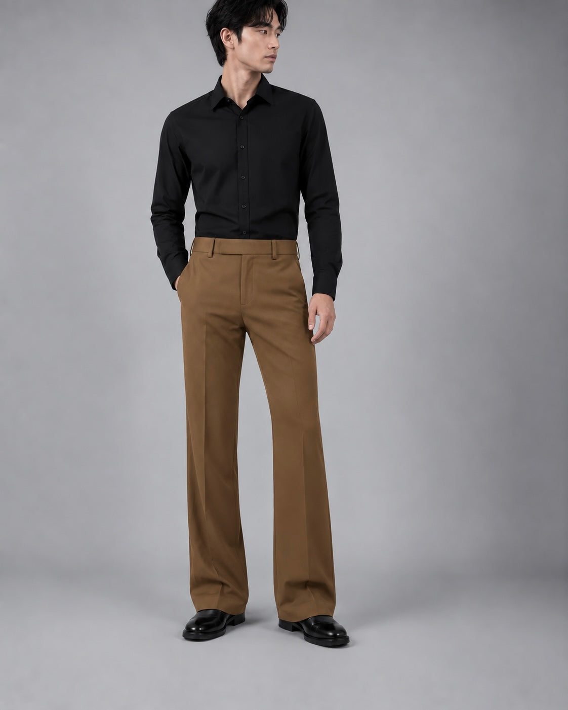 LIGHT BROWN BOOTCUT PANTS