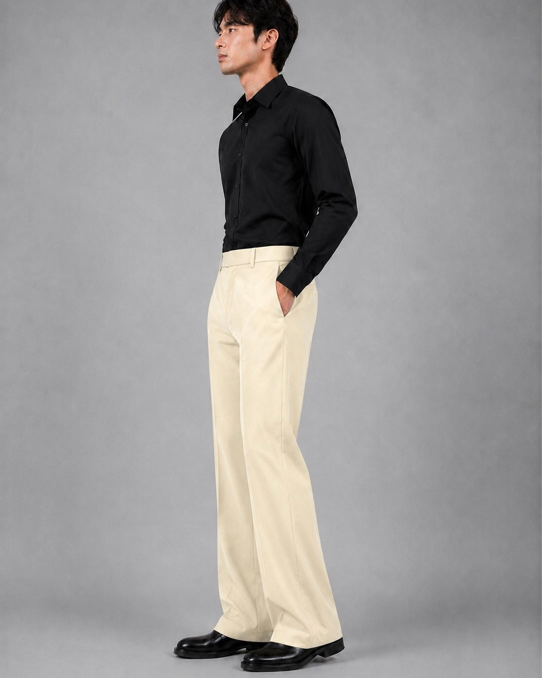 BEIGE BOOTCUT PANTS