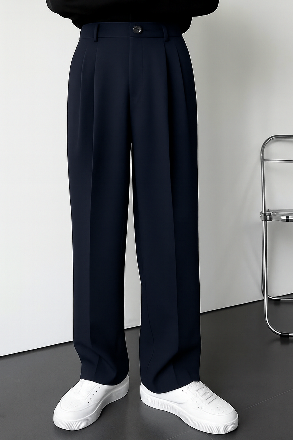 NAVY BLUE KOREAN PANTS
