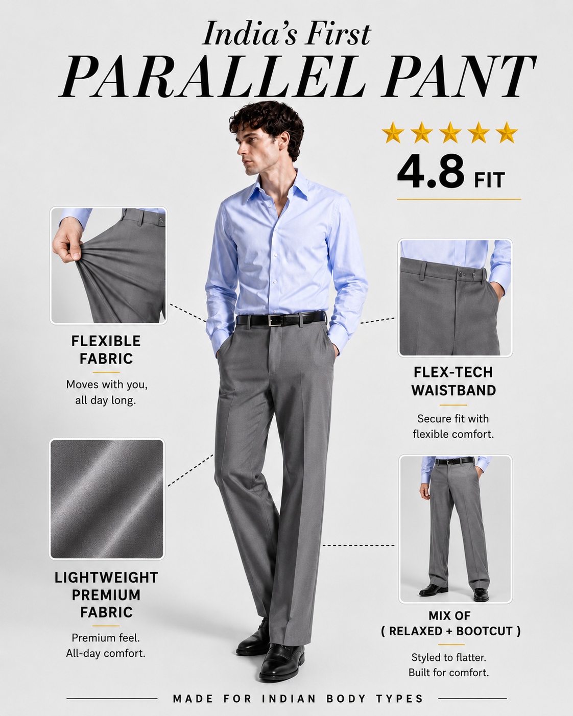GREY PARALLEL PANTS