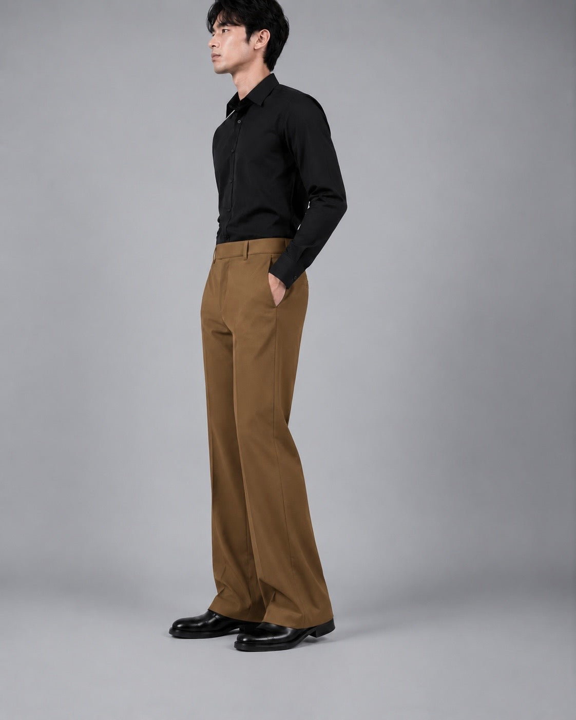 LIGHT BROWN BOOTCUT PANTS