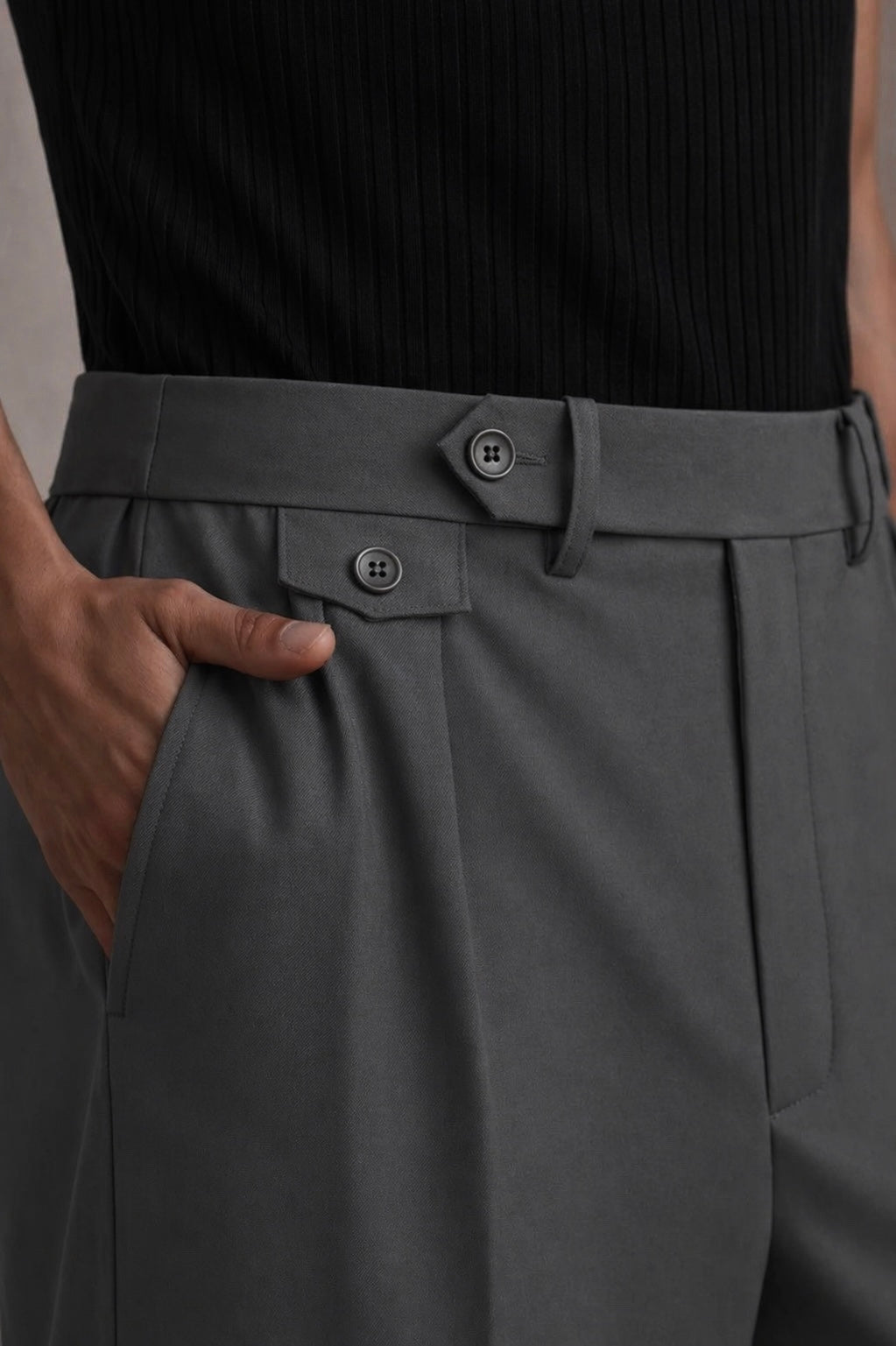 DARK GREY GURKHA PANTS