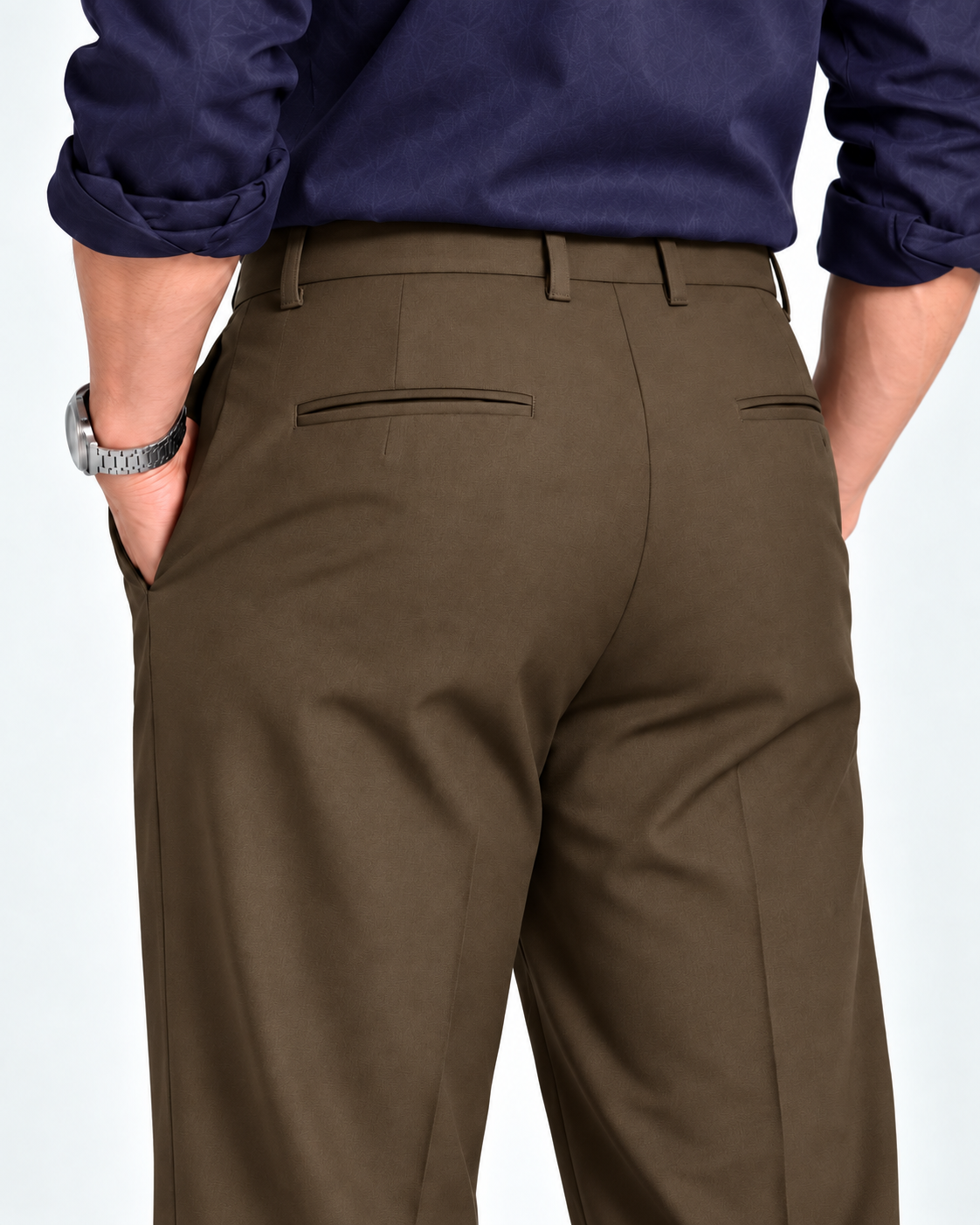 DARK BROWN STRAIGHT UP PANTS