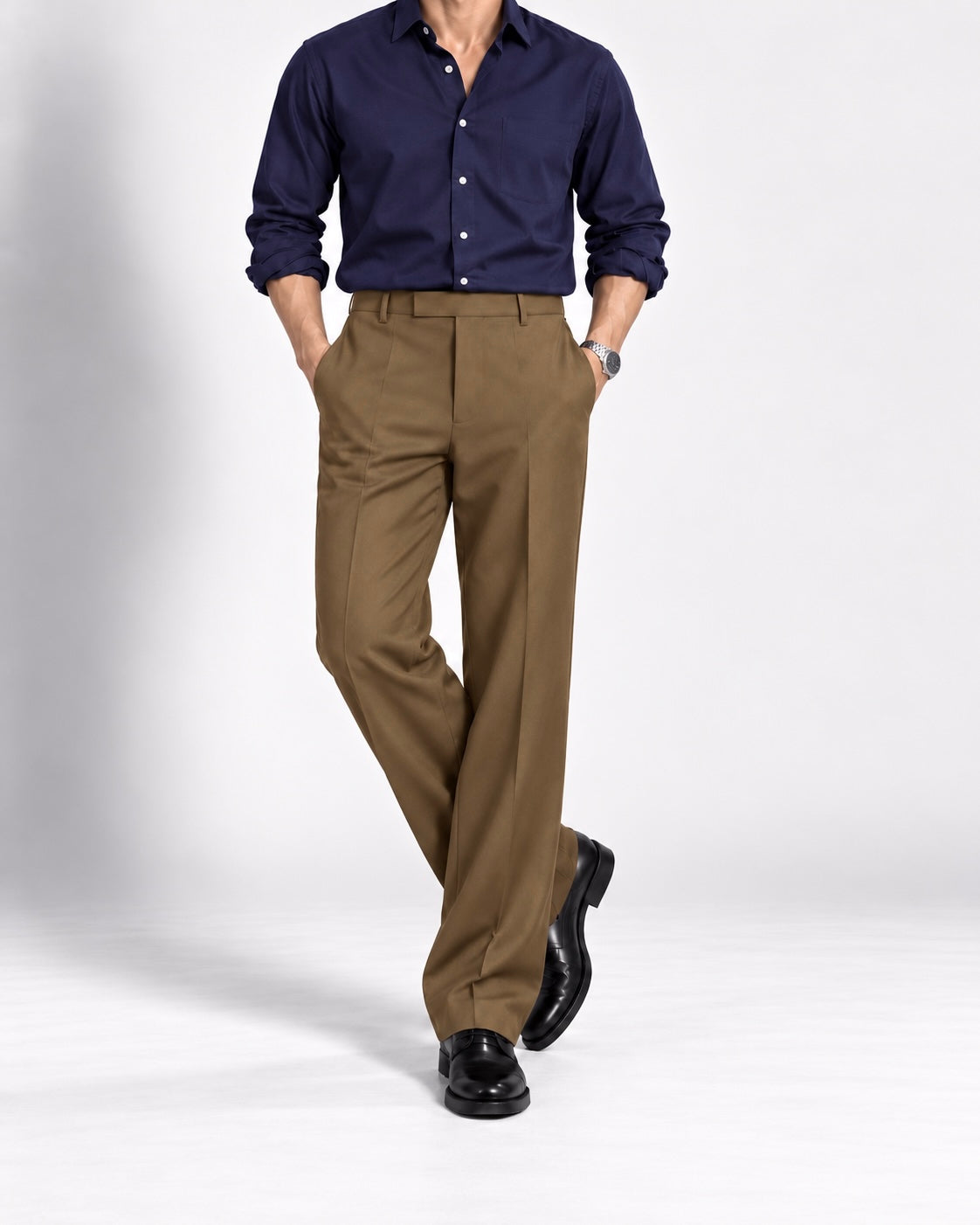 BROWN STRAIGHT UP PANTS