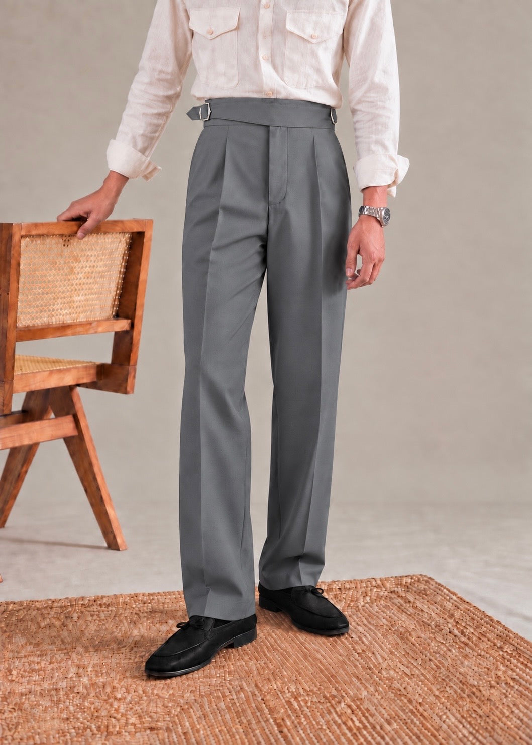 GREY ITALIAN PANTS