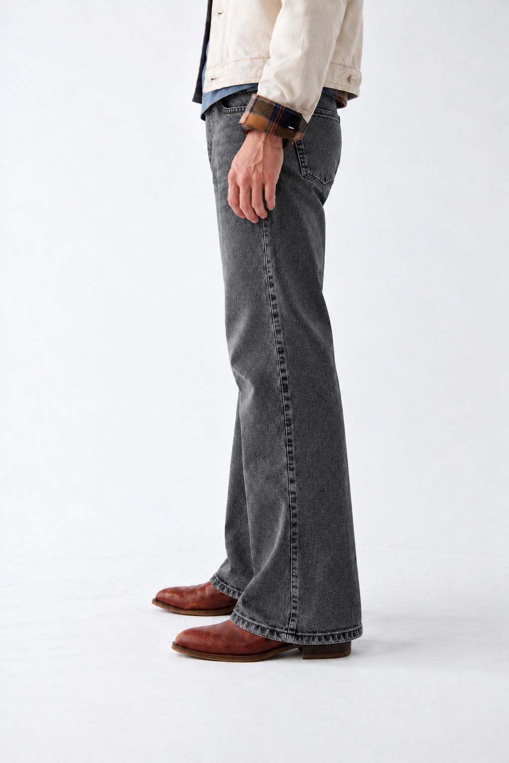 STONE GREY BOOTCUT DENIM