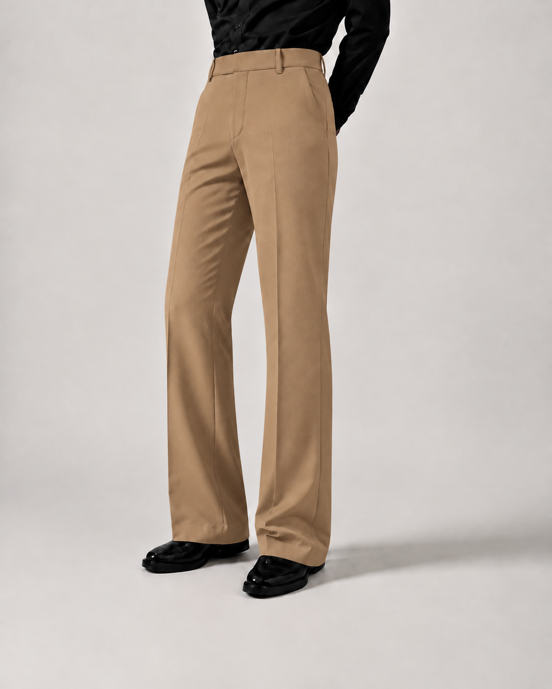 RELAXED LIGHT BROWN BOOTCUT PANTS