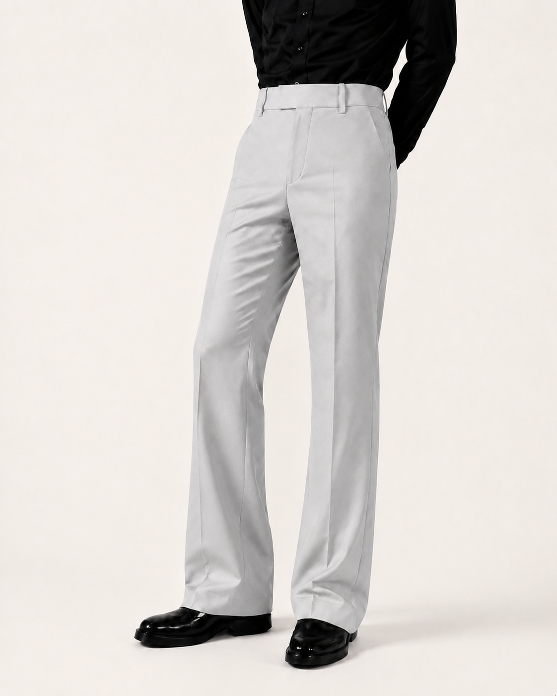 RELAXED LIGHT GREY BOOTCUT PANTS