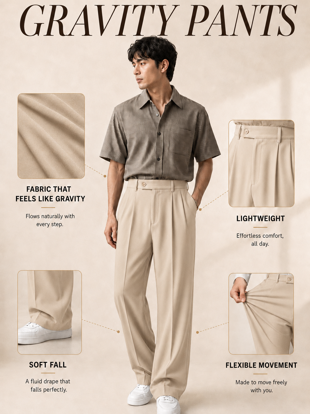 BEIGE GRAVITY PANTS