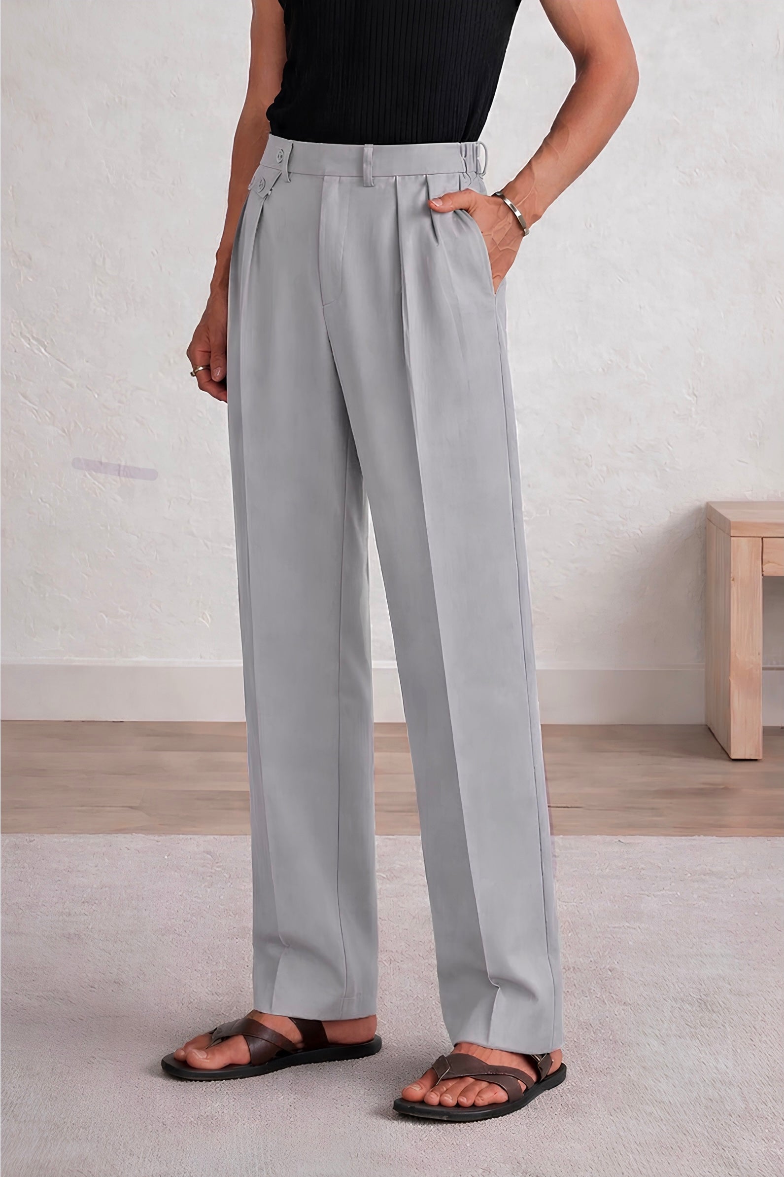 LIGHT GREY GURKHA PANTS