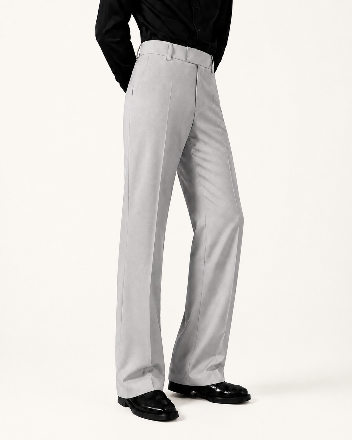 RELAXED LIGHT GREY BOOTCUT PANTS