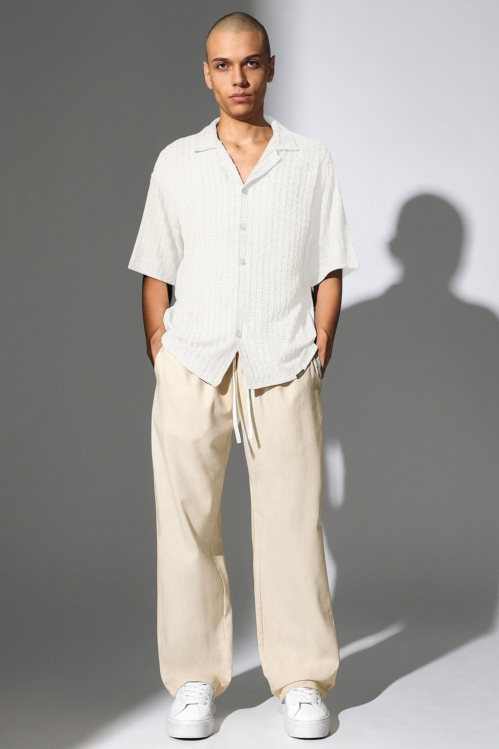 Beige Korean Linen Pants