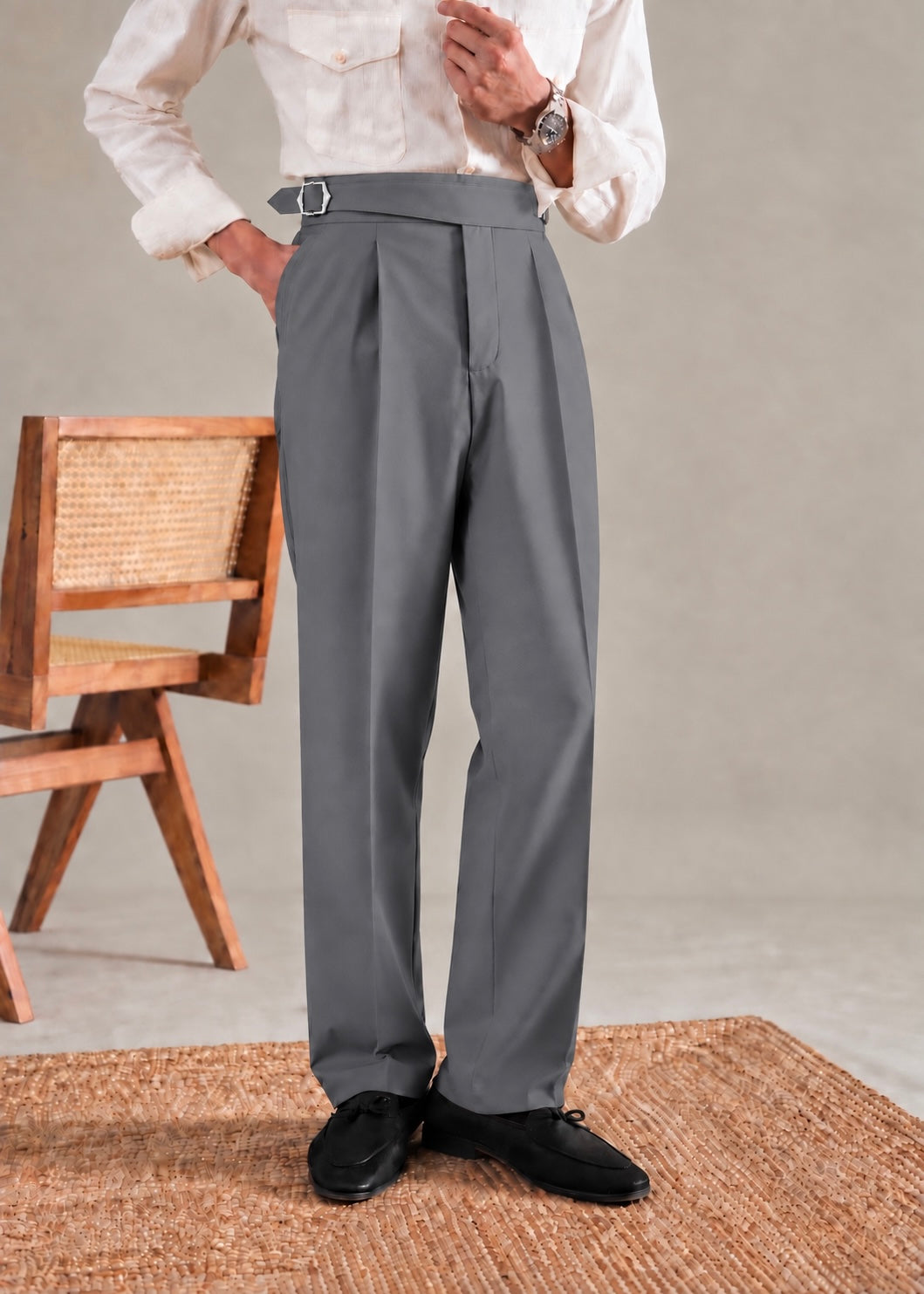 GREY ITALIAN PANTS