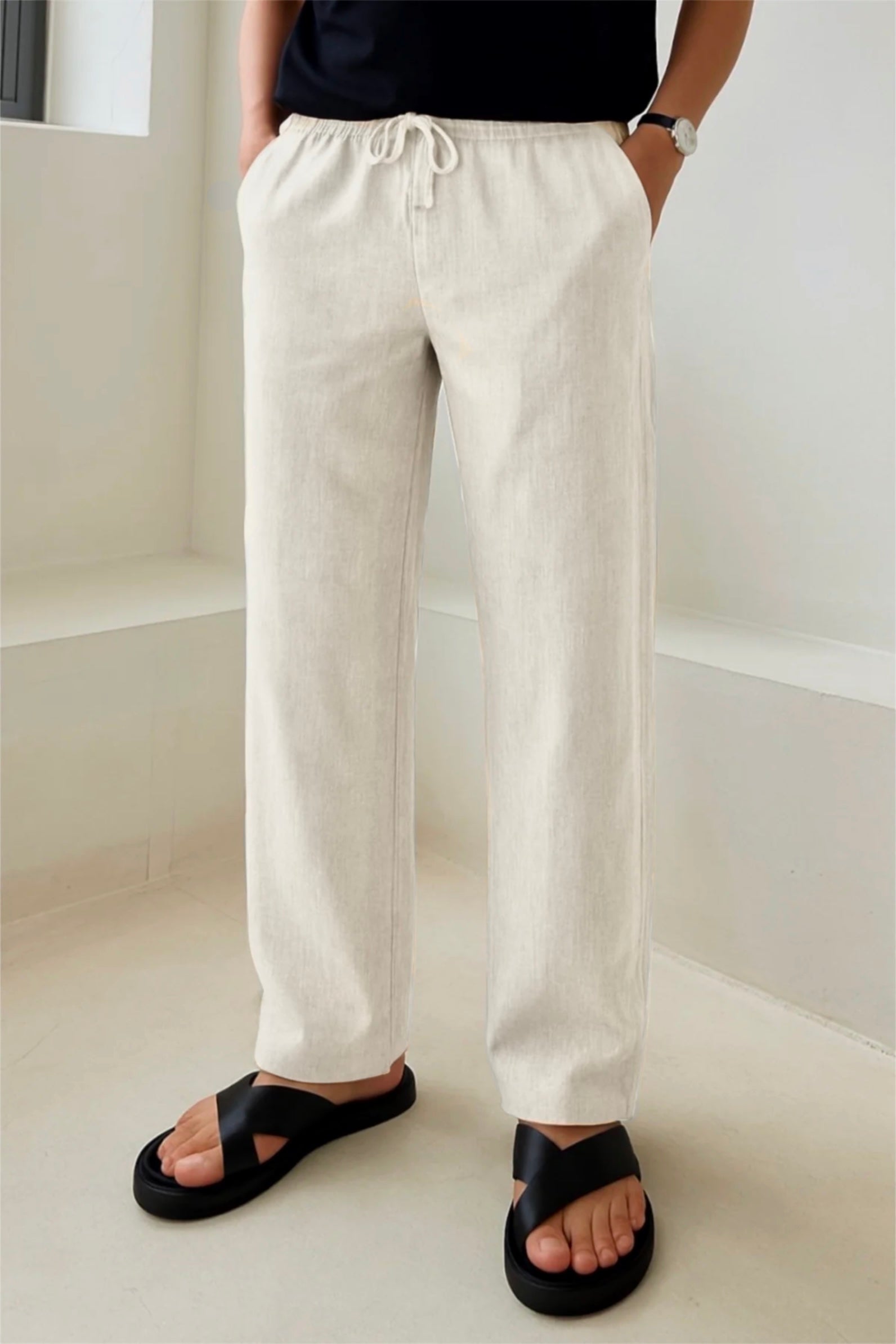 MILANO DESERT BEIGE LINEN PANTS