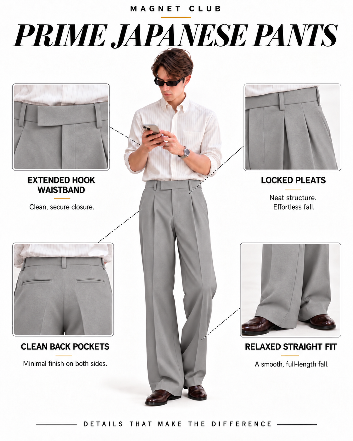 LIGHT GREY PRIME JAPANESE PANTS