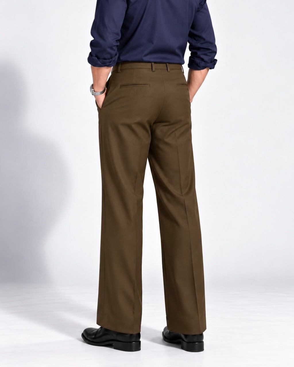 DARK BROWN STRAIGHT UP PANTS