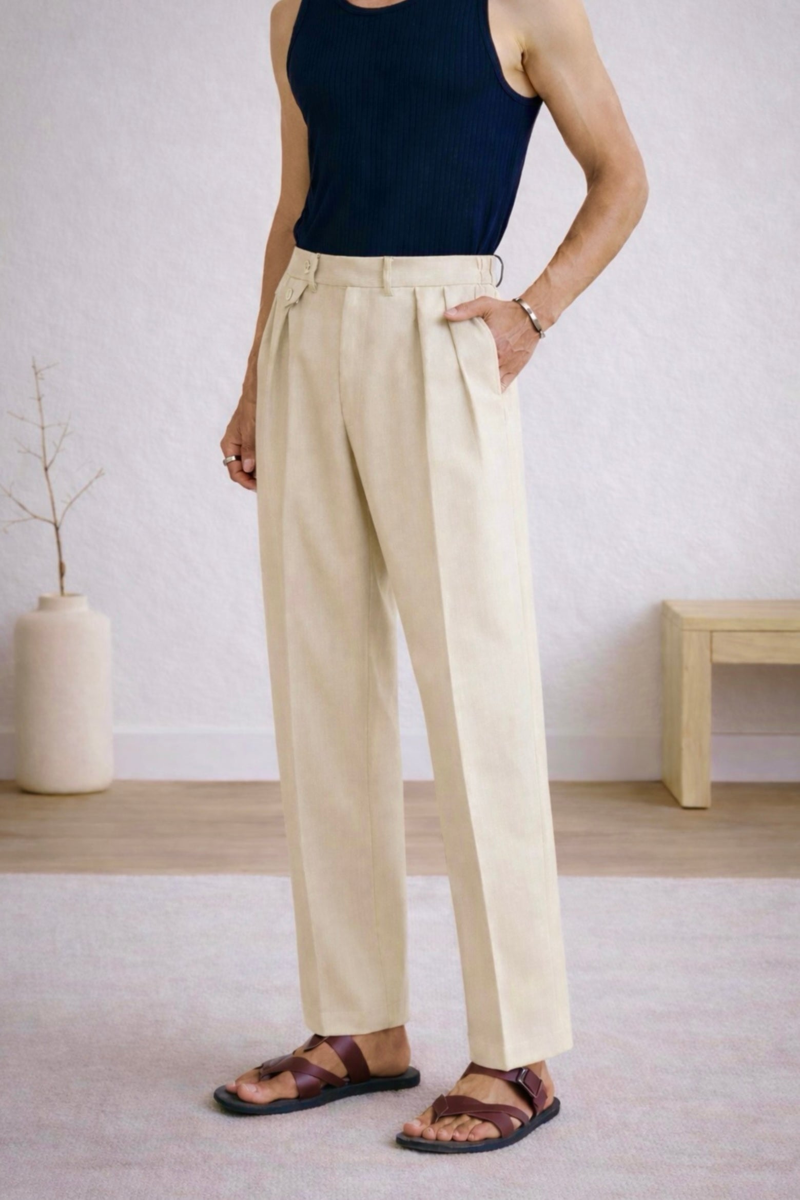 BEIGE GURKHA PANTS
