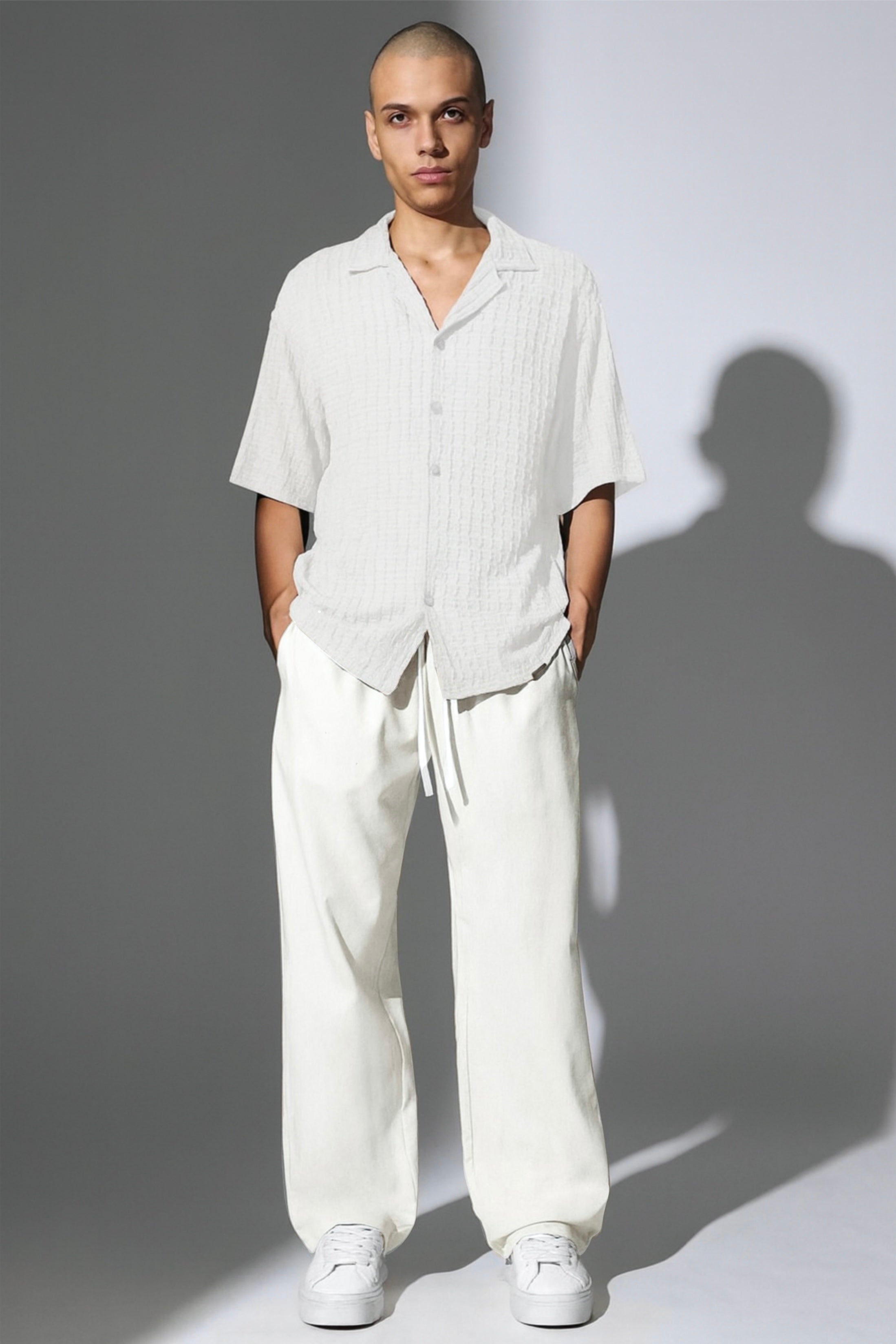 WHITE KOREAN LINEN PANTS