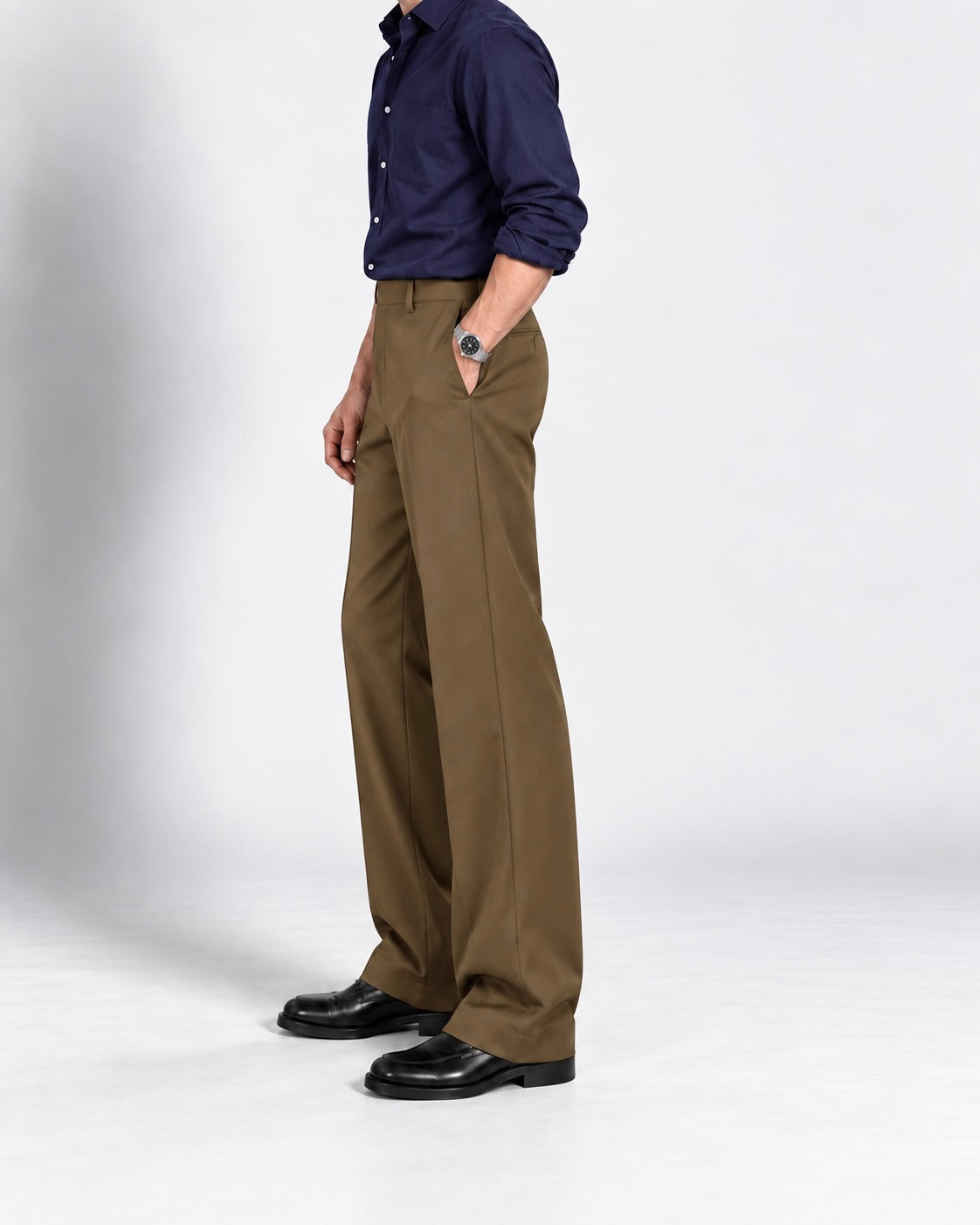 BROWN STRAIGHT UP PANTS