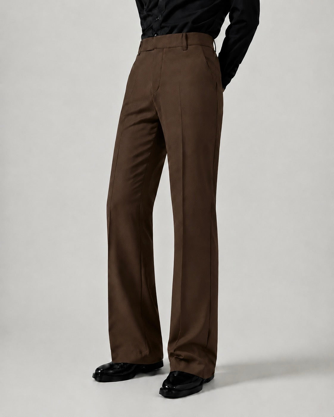RELAXED BROWN BOOTCUT PANTS