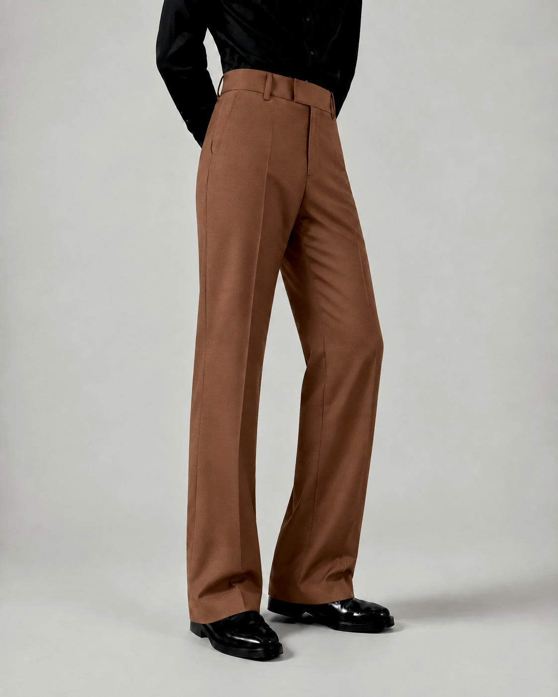 RELAXED COPPER BROWN BOOTCUT PANTS