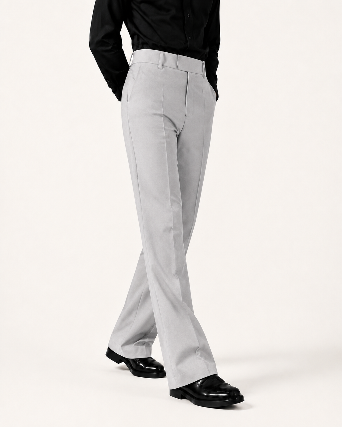 RELAXED LIGHT GREY BOOTCUT PANTS