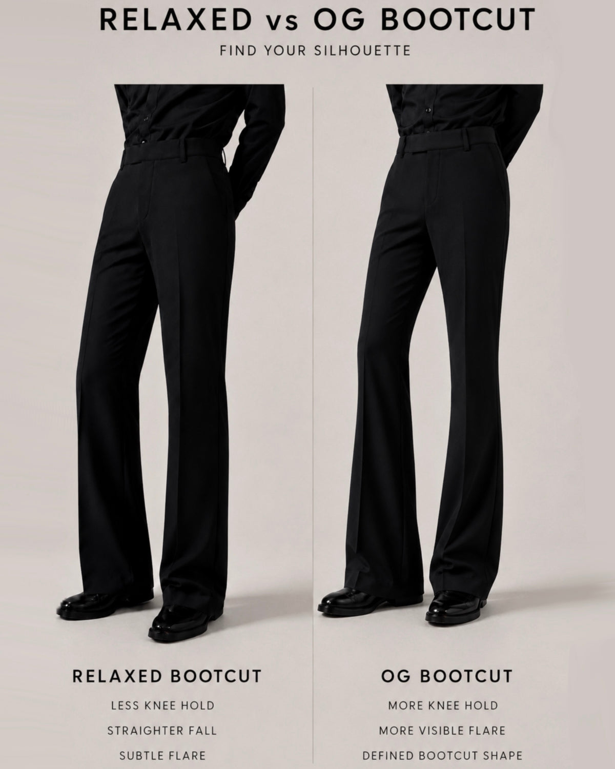 RELAXED LIGHT GREY BOOTCUT PANTS