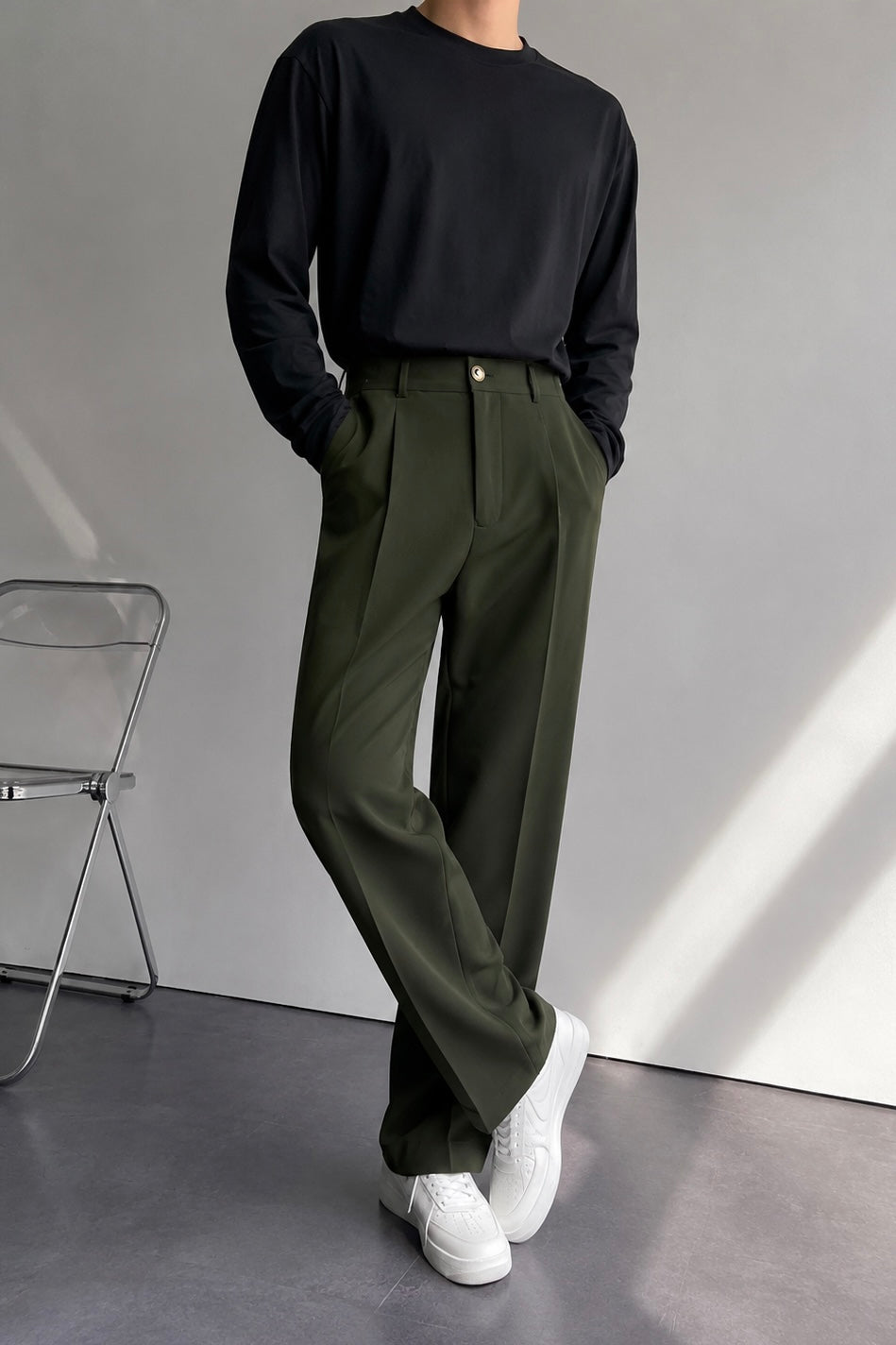 DARK OLIVE JAPANESE PANTS