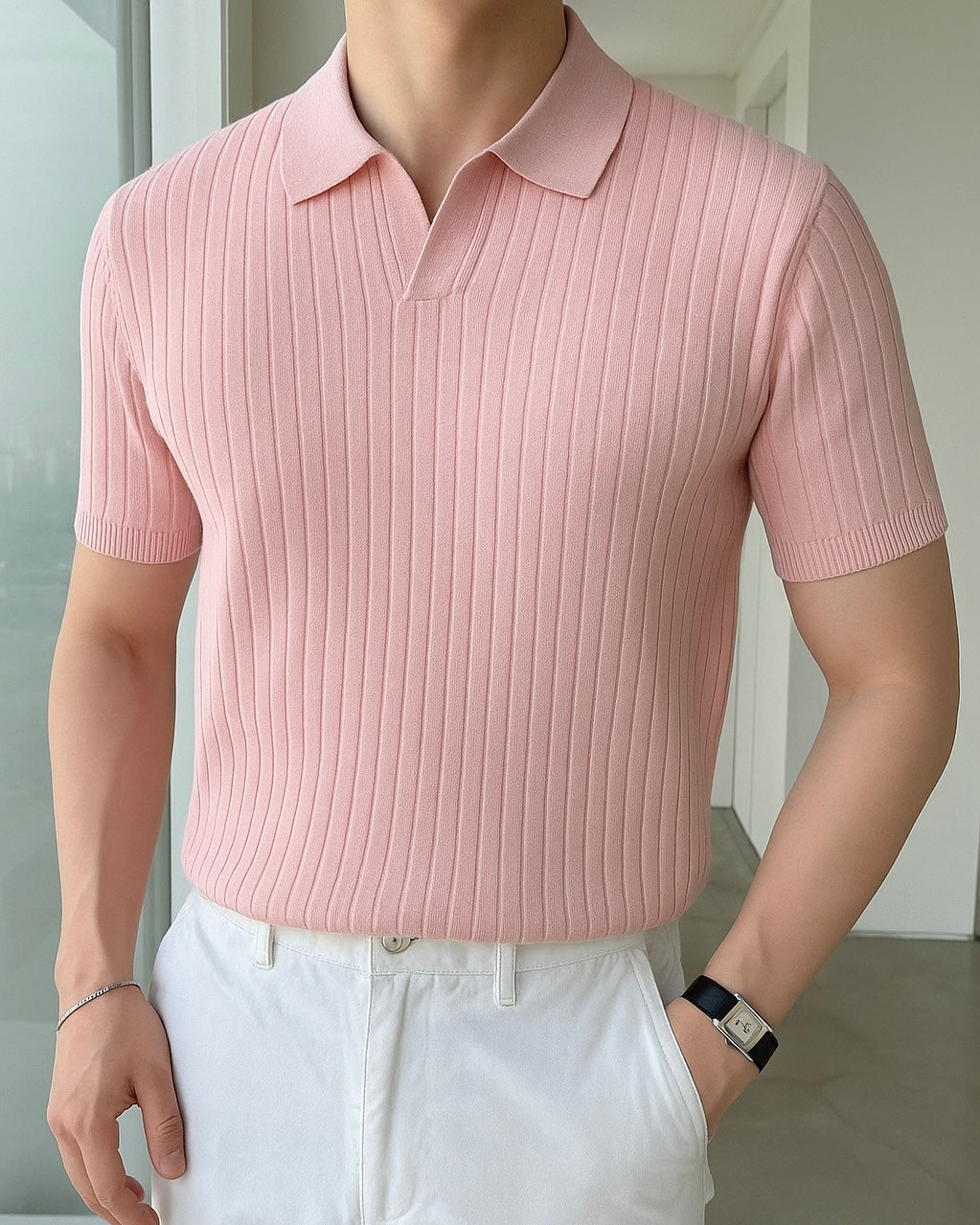 PINK CHAIN POLO