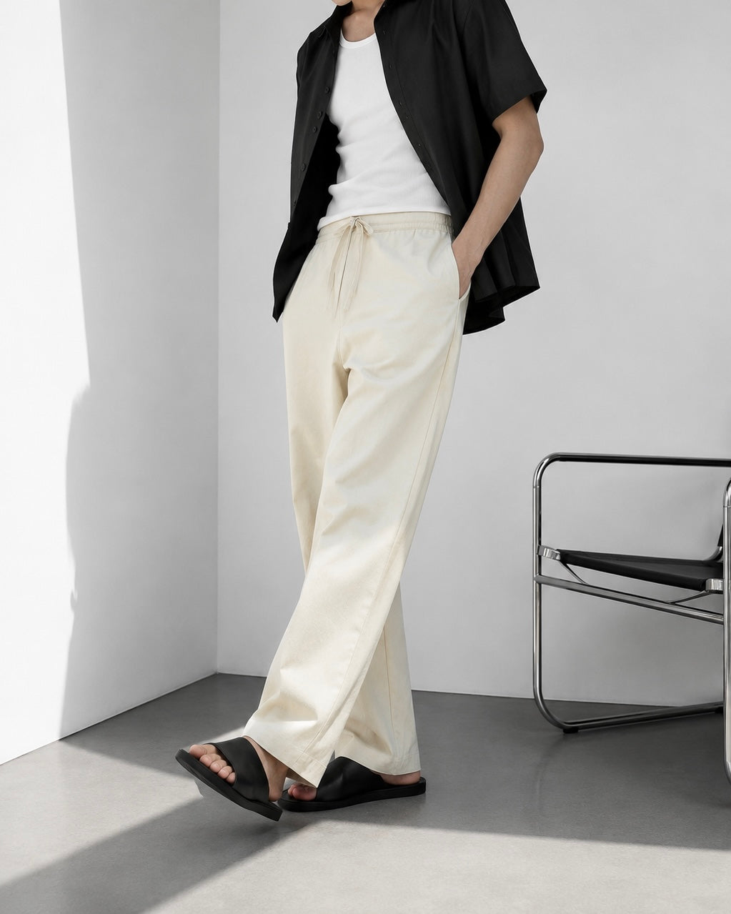FRENCH BEIGE LINEN PANTS