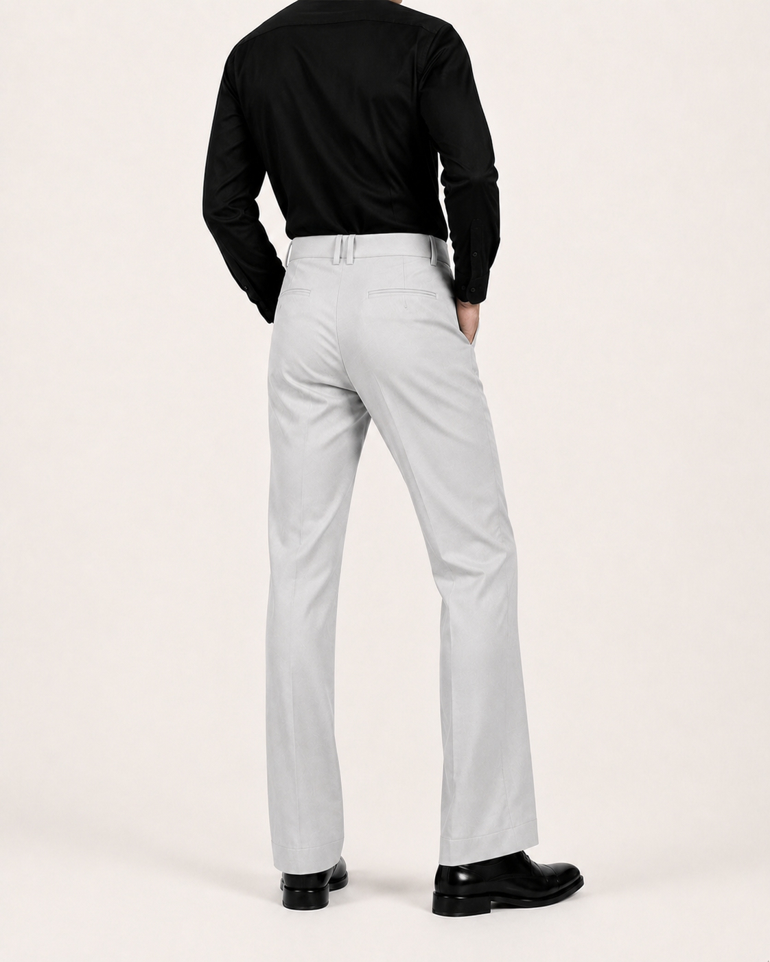 RELAXED LIGHT GREY BOOTCUT PANTS