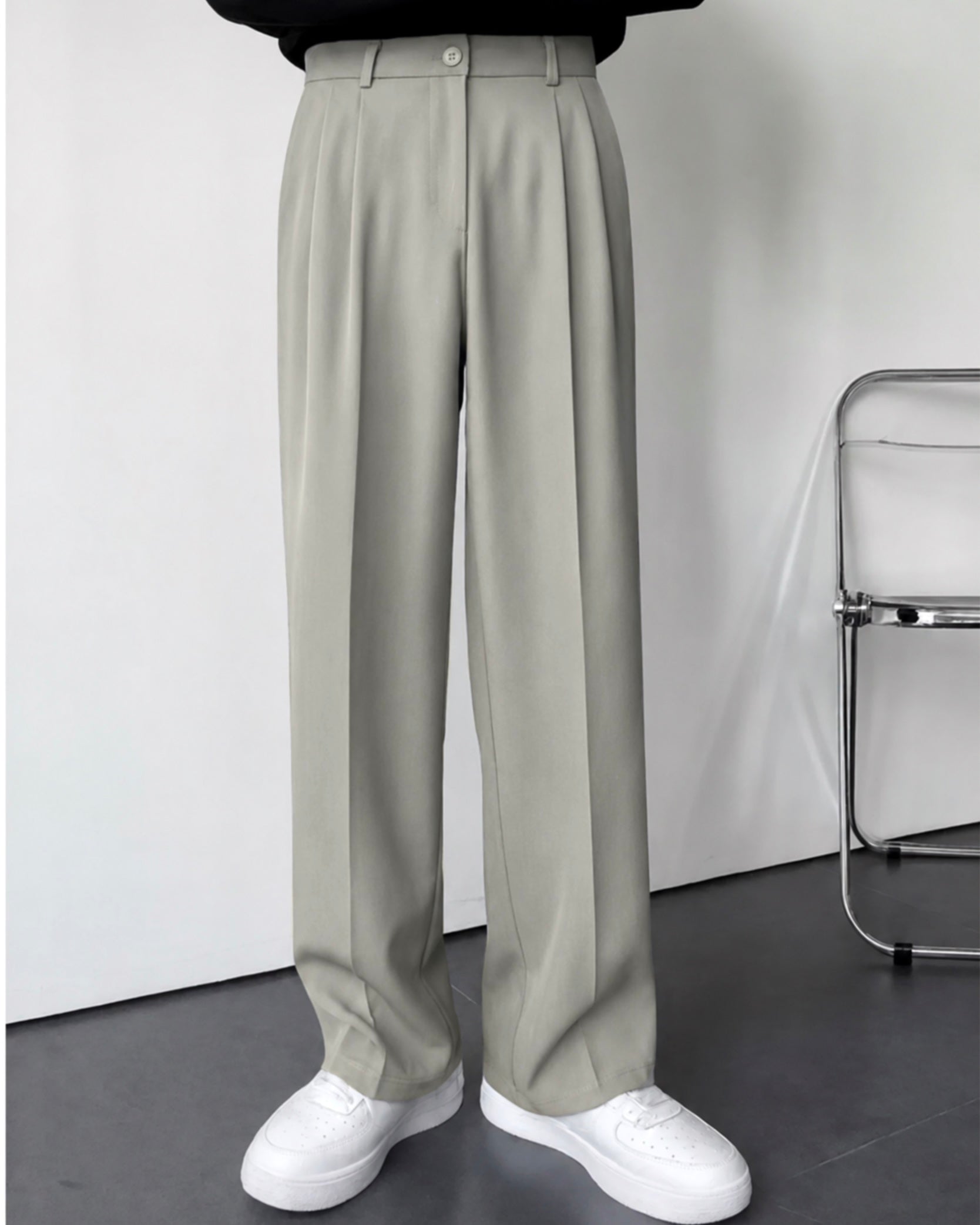 VIRAL MATCHA GREY KOREAN PANTS