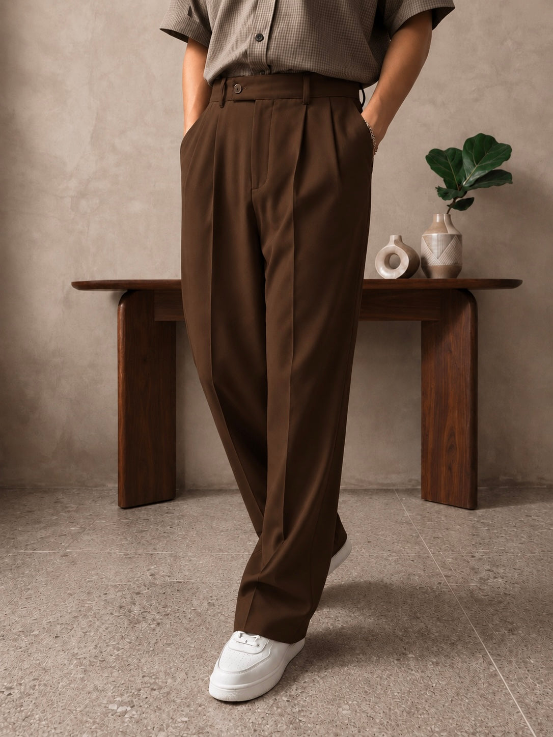 BROWN RELAXED GRAVITY PANTS