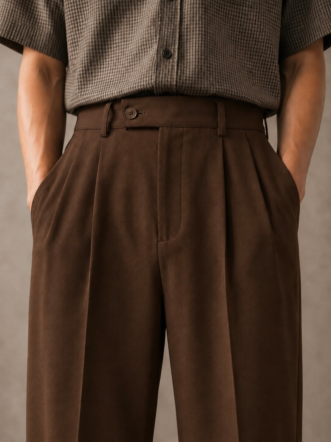 BROWN RELAXED GRAVITY PANTS