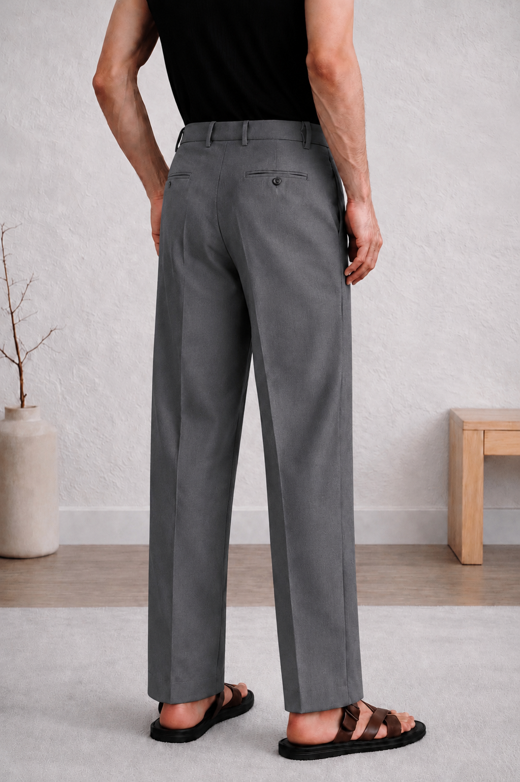 GREY GURKHA PANTS