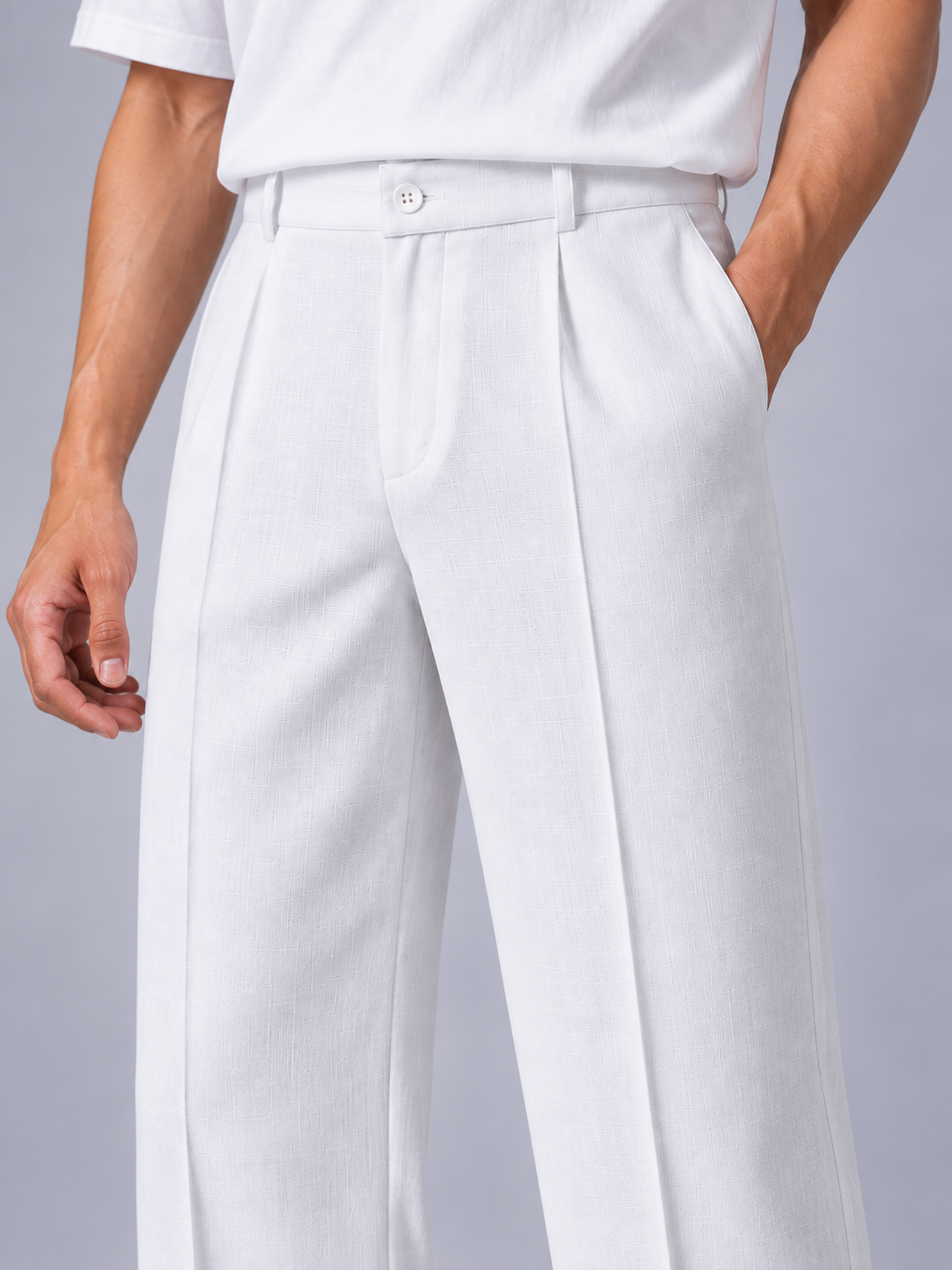 WHITE JAPANESE LINEN PANTS